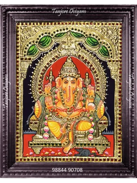 Vinayagar Peacock Arch Tanjore Painting